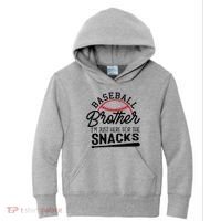 Baseball Brother IM Just Here For The Snacks Funny Baseball Kids Hoodie thumb 0