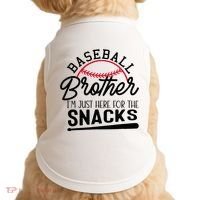 Baseball Brother IM Just Here For The Snacks Funny Baseball Doggie Tank thumb 0