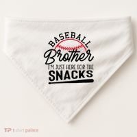 Baseball Brother IM Just Here For The Snacks Funny Baseball USA-Made Doggie Bandana thumb 0