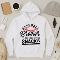 Baseball Brother IM Just Here For The Snacks Funny Baseball Hoodie thumb 3