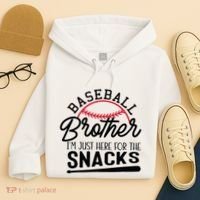 Baseball Brother IM Just Here For The Snacks Funny Baseball Hoodie thumb 4