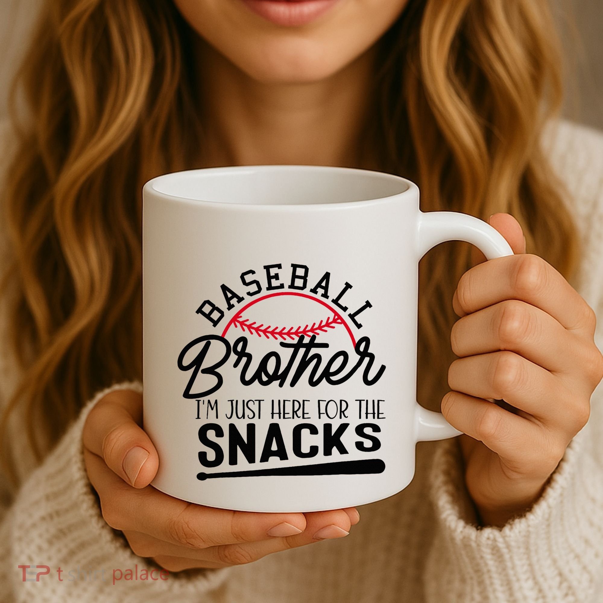 Baseball Brother IM Just Here For The Snacks Funny Baseball Coffee Mug