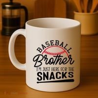 Baseball Brother IM Just Here For The Snacks Funny Baseball Coffee Mug thumb 4