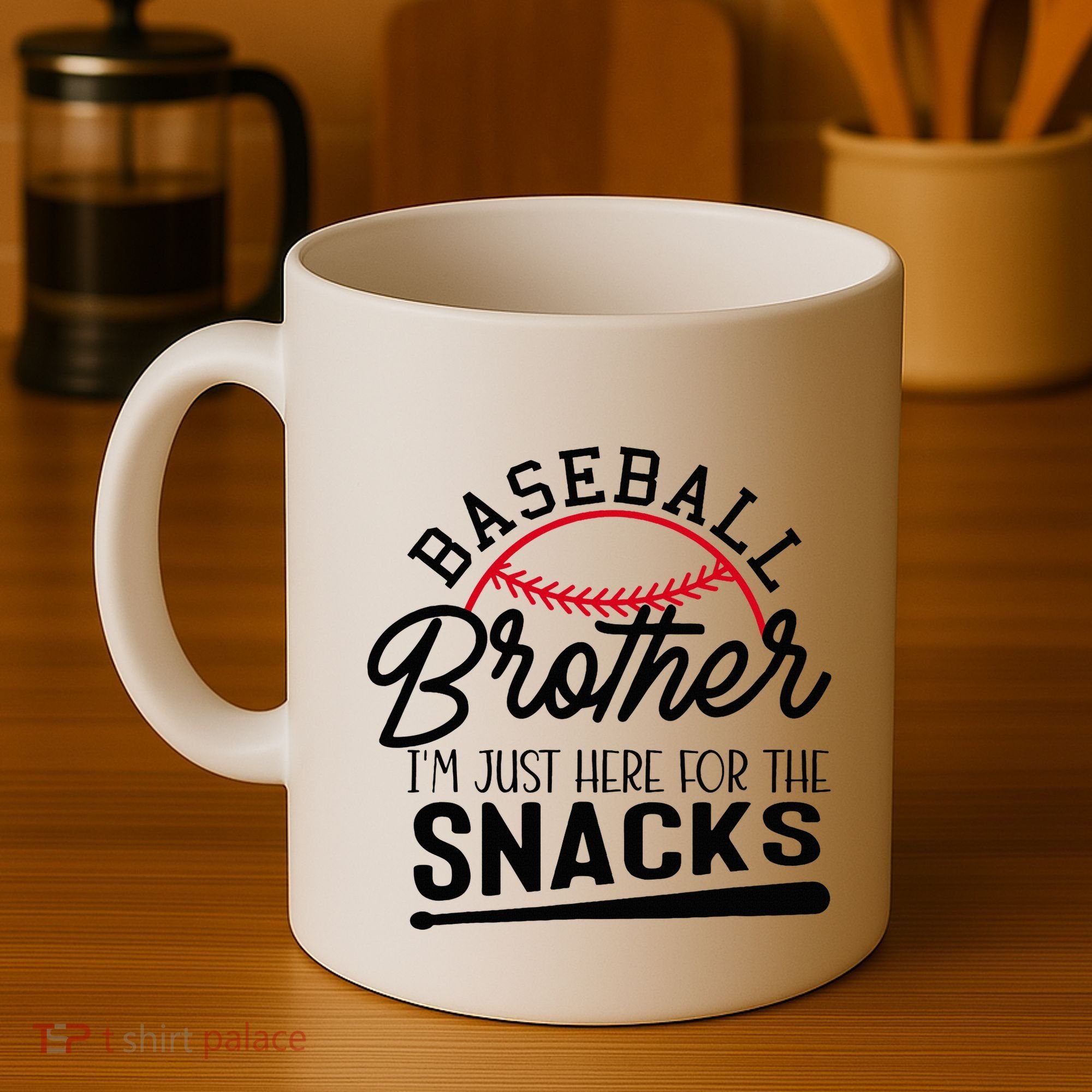 Baseball Brother IM Just Here For The Snacks Funny Baseball Coffee Mug
