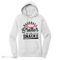Baseball Brother IM Just Here For The Snacks Funny Baseball Women's Hoodie thumb 0