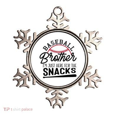 Baseball Brother IM Just Here For The Snacks Funny Baseball Ornament