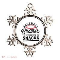 Baseball Brother IM Just Here For The Snacks Funny Baseball Ornament thumb 0