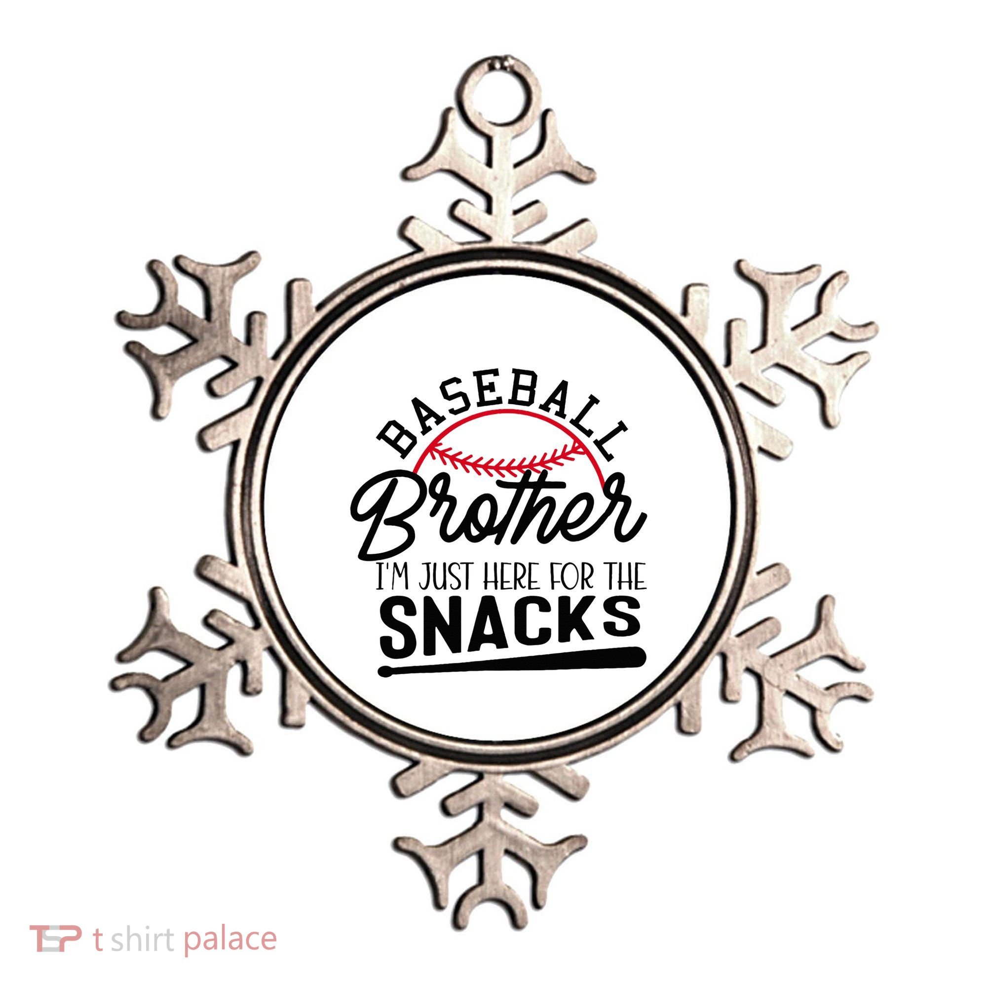Baseball Brother IM Just Here For The Snacks Funny Baseball Ornament