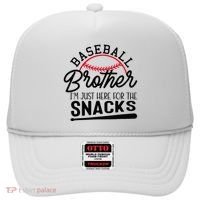 Baseball Brother IM Just Here For The Snacks Funny Baseball Hat thumb 0