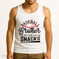 Baseball Brother IM Just Here For The Snacks Funny Baseball Tank Top thumb 3