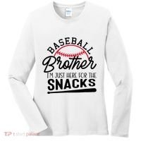 Baseball Brother IM Just Here For The Snacks Funny Baseball Women's Long Sleeve Shirt thumb 0