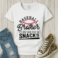 Baseball Brother IM Just Here For The Snacks Funny Baseball Women's T-Shirt thumb 3