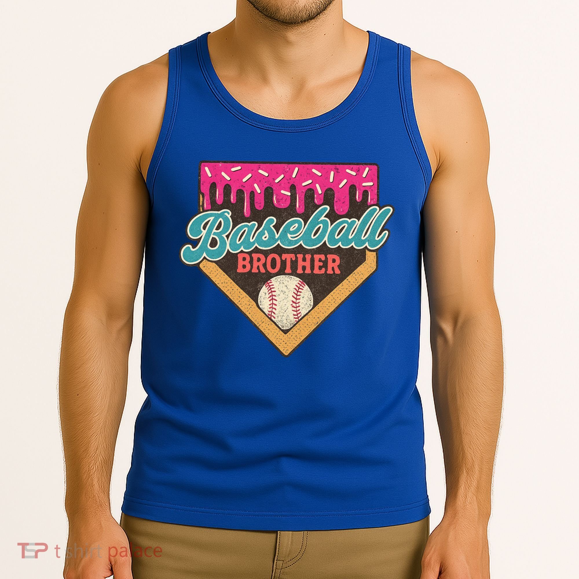 Baseball Brother Ice Cream Drip Tank Top