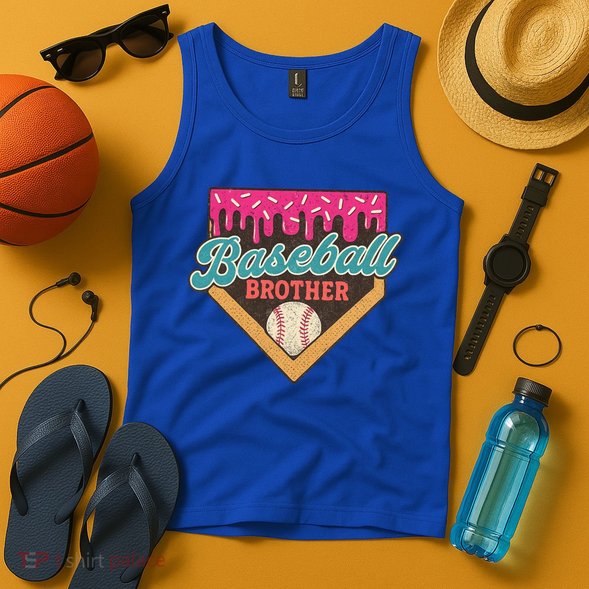 Baseball Brother Ice Cream Drip Tank Top