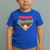 Baseball Brother Ice Cream Drip Toddler T-Shirt thumb 2