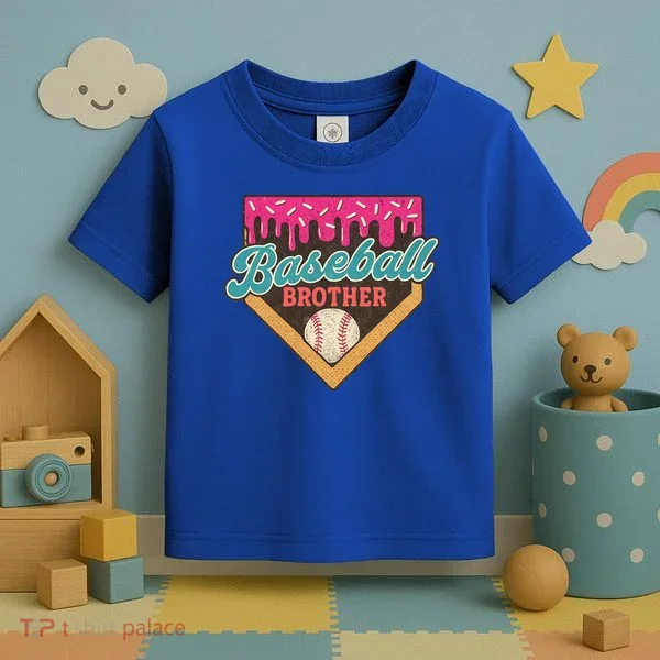 Baseball Brother Ice Cream Drip Toddler T-Shirt