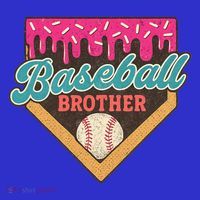 Baseball Brother Ice Cream Drip Toddler T-Shirt thumb 4