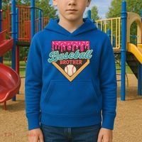 Baseball Brother Ice Cream Drip Kids Hoodie thumb 2