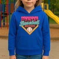 Baseball Brother Ice Cream Drip Kids Hoodie thumb 3