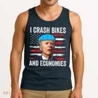 Biden Bicycle I Crash Bikes And Economies Tank Top thumb 3