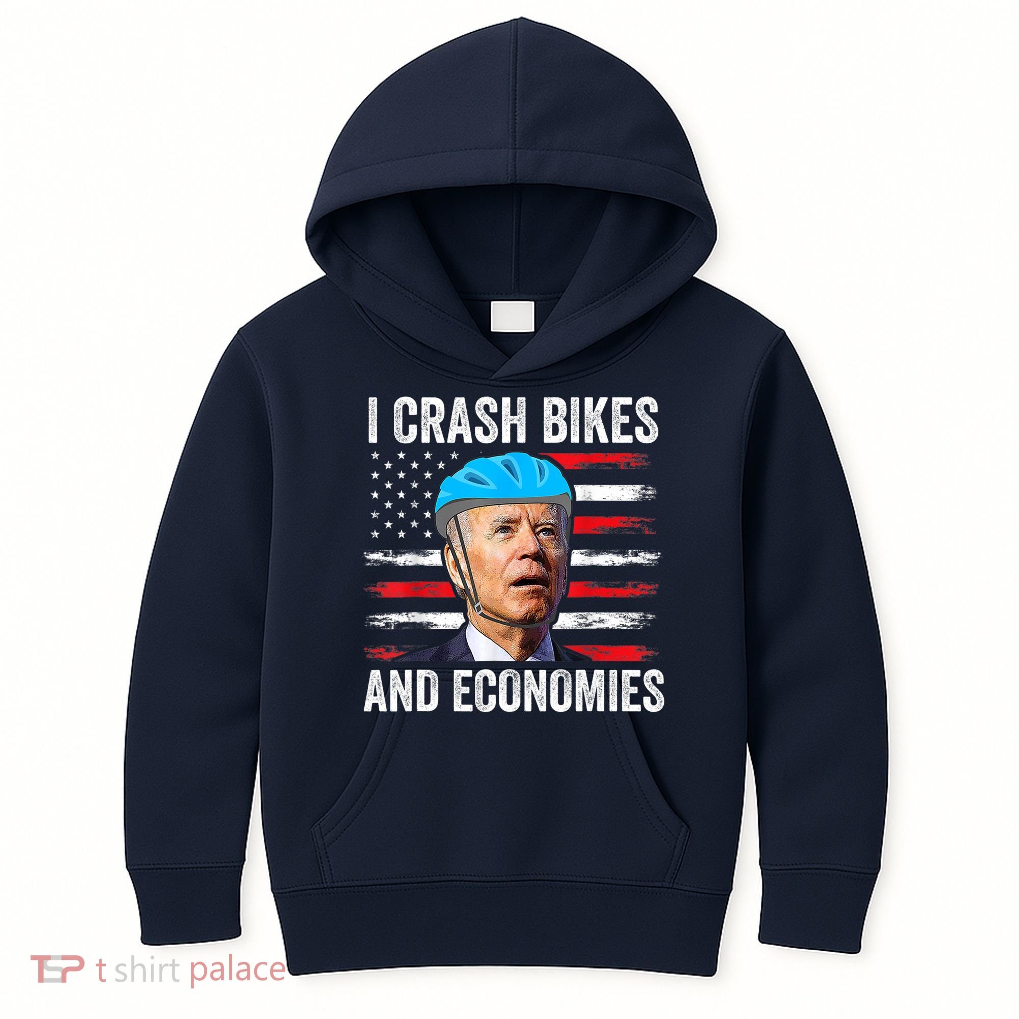 Biden Bicycle I Crash Bikes And Economies Kids Hoodie