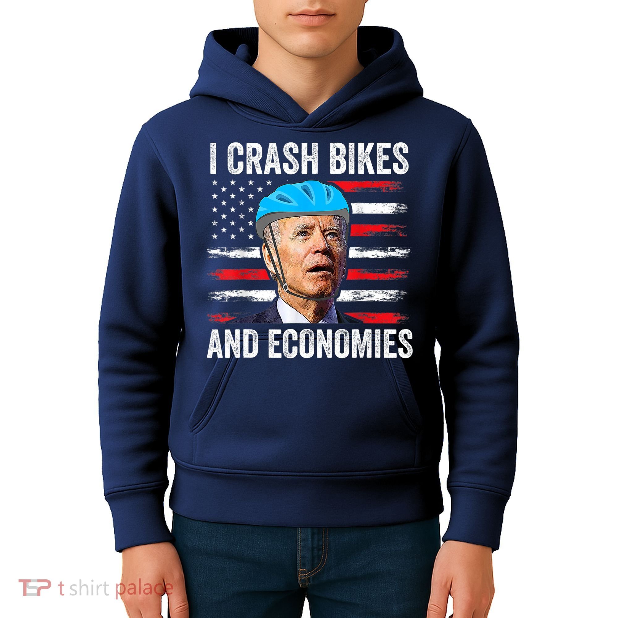 Biden Bicycle I Crash Bikes And Economies Kids Hoodie