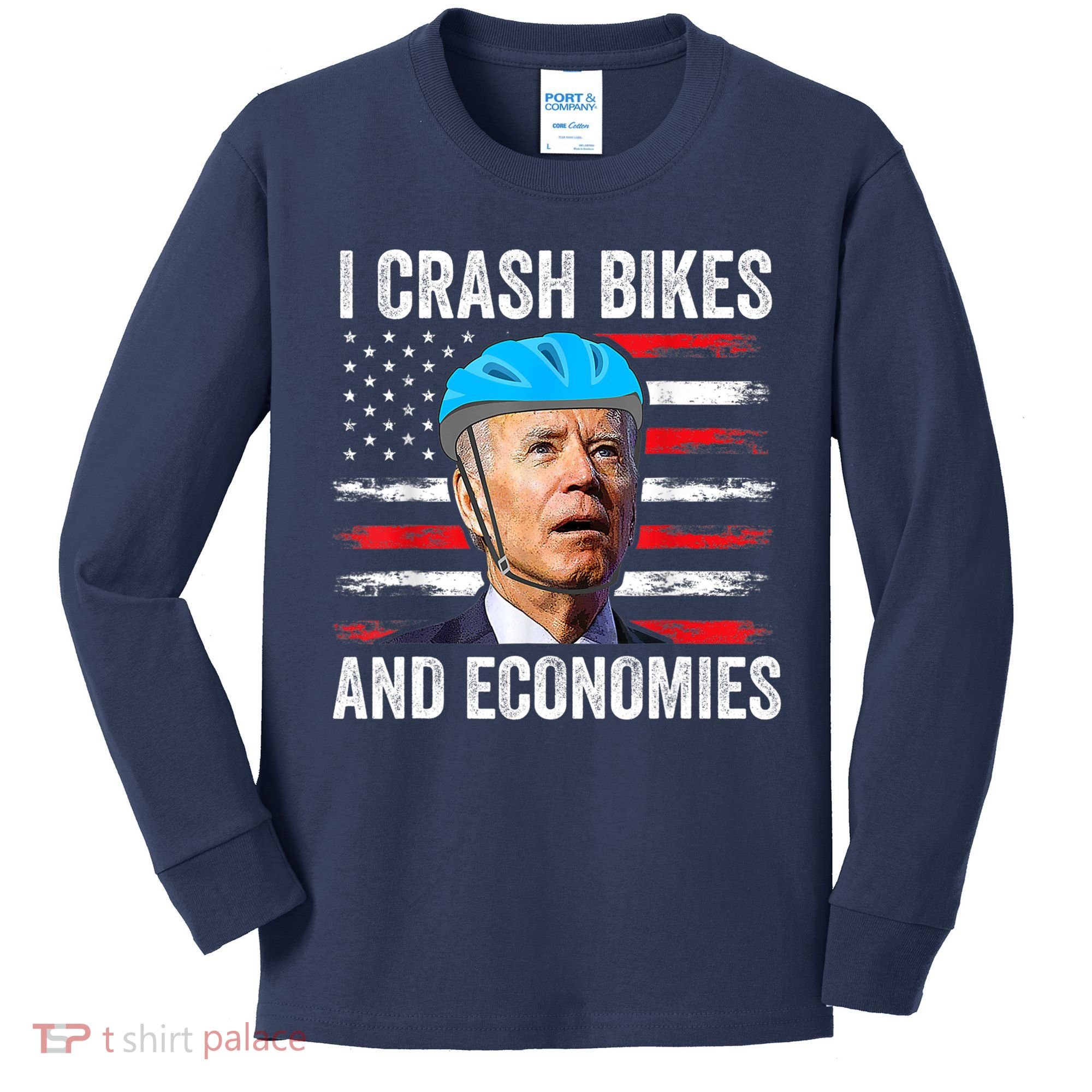 Biden Bicycle I Crash Bikes And Economies Kids Long Sleeve Shirt