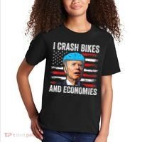 Biden Bicycle I Crash Bikes And Economies Kids T-Shirt thumb 2