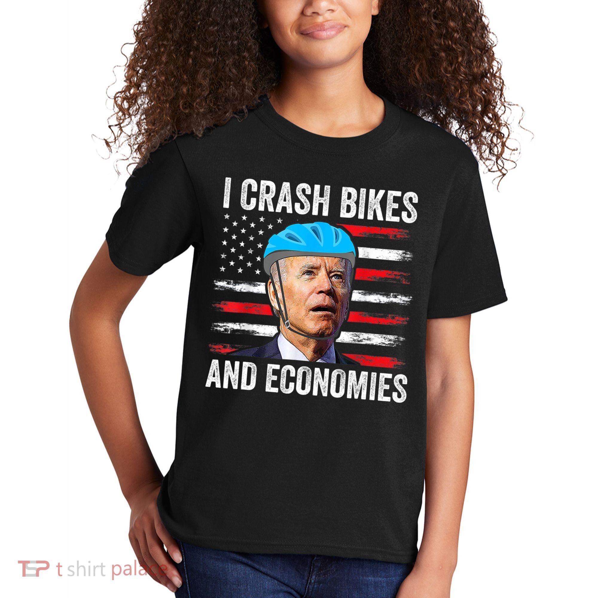 Biden Bicycle I Crash Bikes And Economies Kids T-Shirt