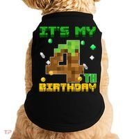 Birthday Boy It'S My 4th Birthday Gamer Pixel Number Doggie Tank thumb 0