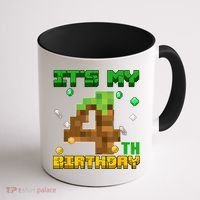 Birthday Boy It'S My 4th Birthday Gamer Pixel Number Coffee Mug thumb 1