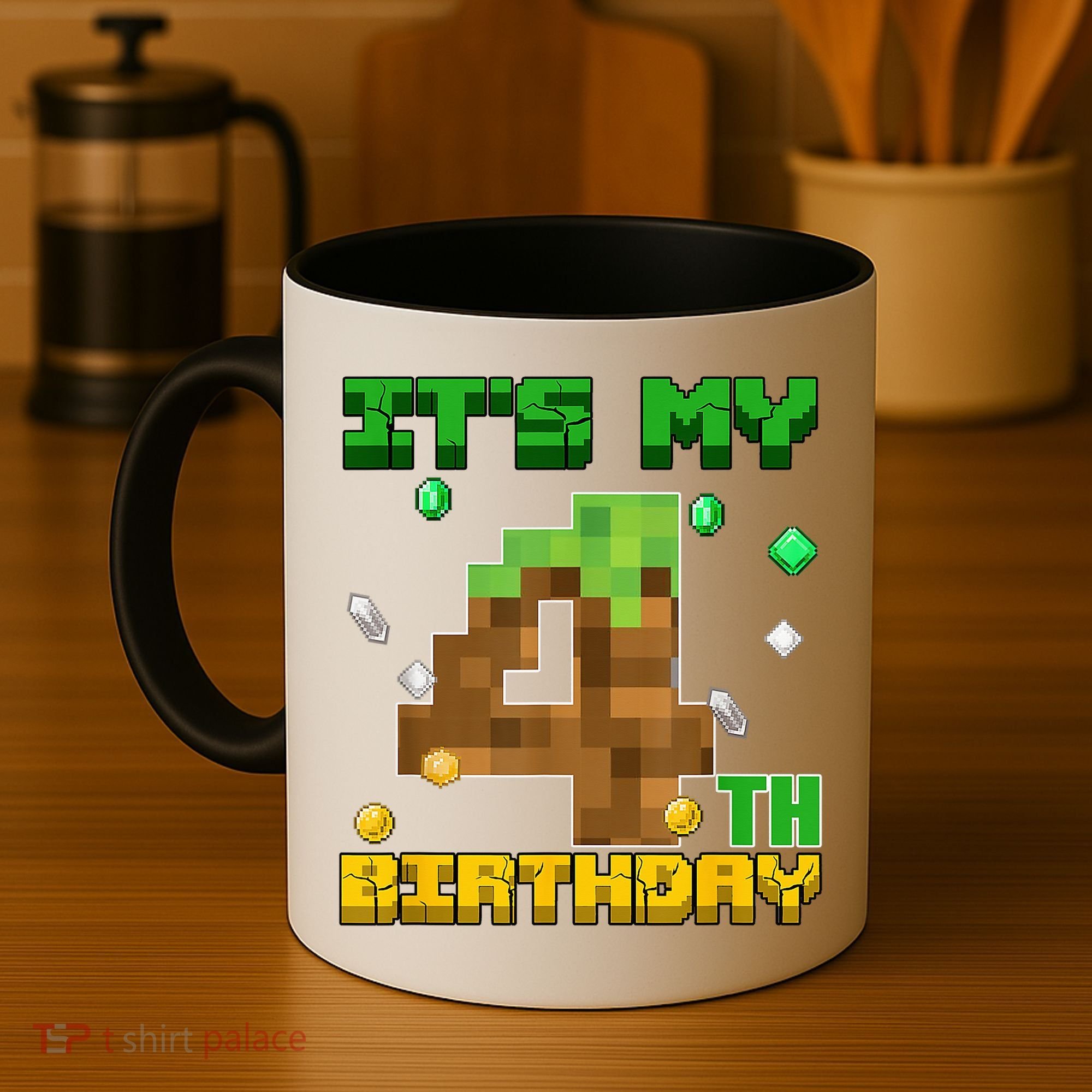 Birthday Boy It'S My 4th Birthday Gamer Pixel Number Coffee Mug