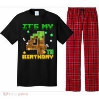 Birthday Boy It'S My 4th Birthday Gamer Pixel Number Pajama Set thumb 0