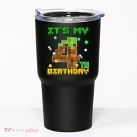 Birthday Boy It'S My 4th Birthday Gamer Pixel Number Tumbler thumb 0