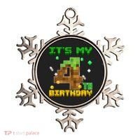 Birthday Boy It'S My 4th Birthday Gamer Pixel Number Ornament thumb 0
