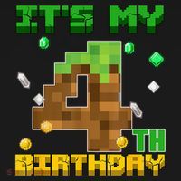 Birthday Boy It'S My 4th Birthday Gamer Pixel Number Tie-Dye T-Shirt thumb 2