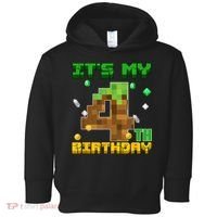 Birthday Boy It'S My 4th Birthday Gamer Pixel Number Toddler Hoodie thumb 0