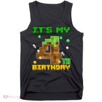 Birthday Boy It'S My 4th Birthday Gamer Pixel Number Tank Top thumb 0