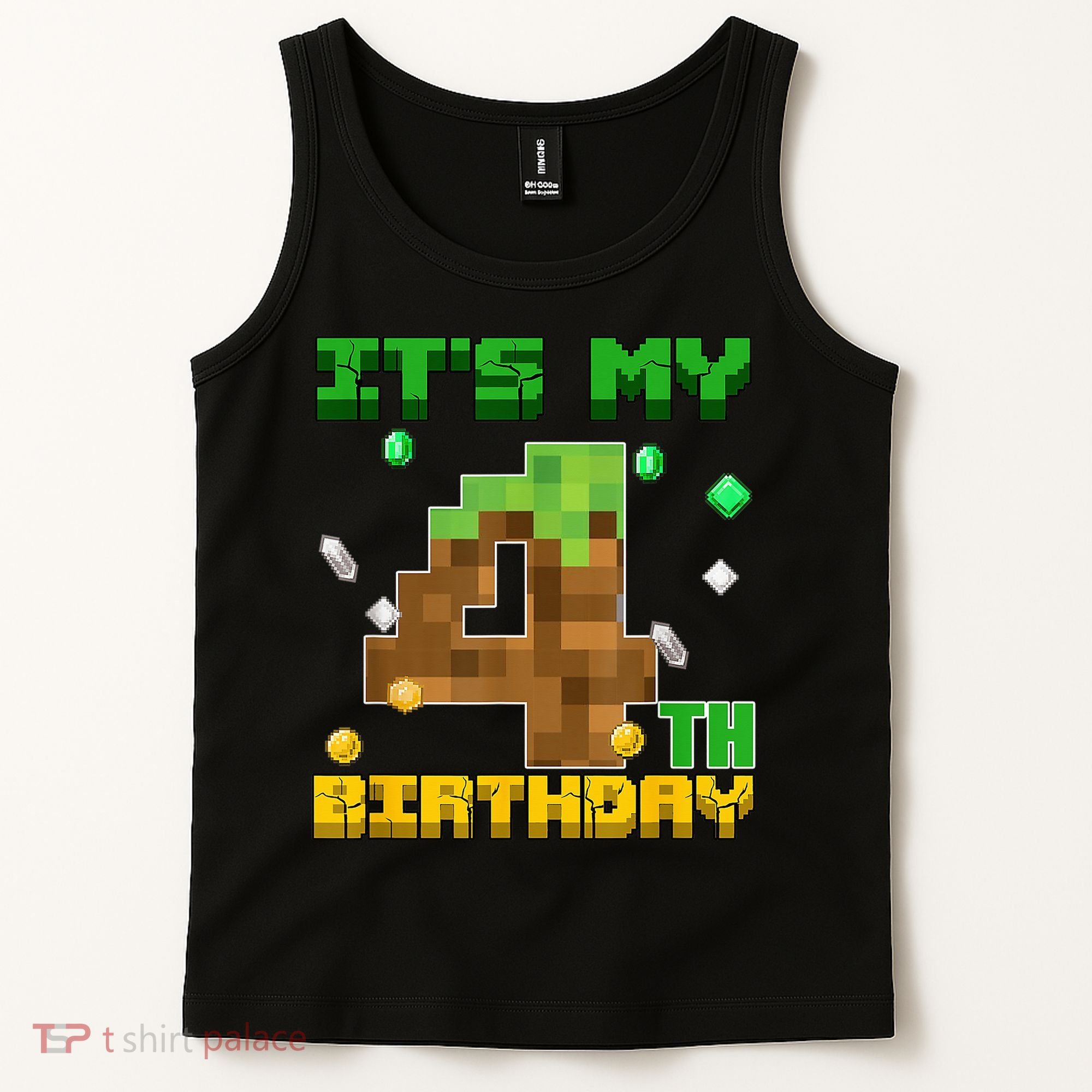Birthday Boy It'S My 4th Birthday Gamer Pixel Number Tank Top