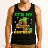 Birthday Boy It'S My 4th Birthday Gamer Pixel Number Tank Top thumb 3