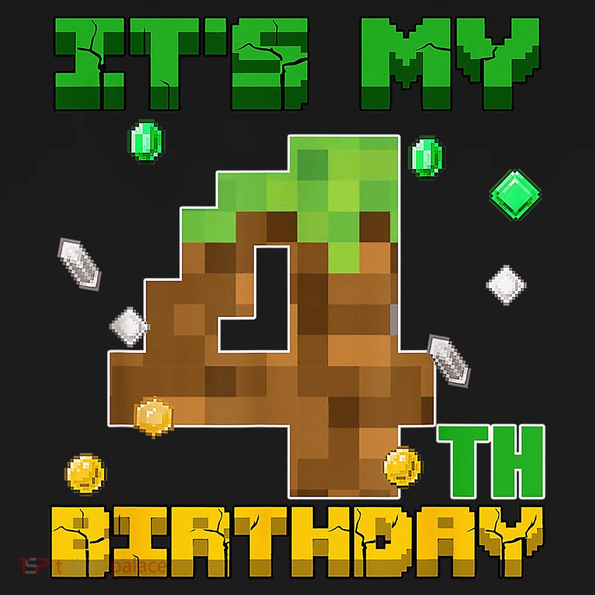 Birthday Boy It'S My 4th Birthday Gamer Pixel Number Women's Crop Top Tee