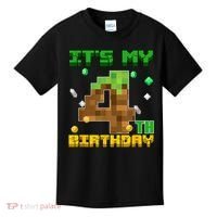 Birthday Boy It'S My 4th Birthday Gamer Pixel Number Kids T-Shirt thumb 0