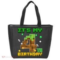 Birthday Boy It'S My 4th Birthday Gamer Pixel Number Tote Bag thumb 0