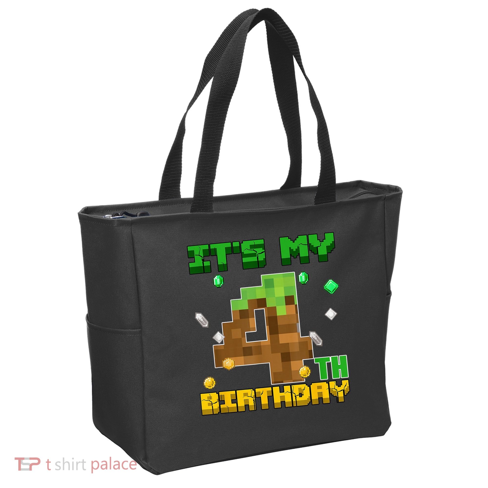 Birthday Boy It'S My 4th Birthday Gamer Pixel Number Tote Bag