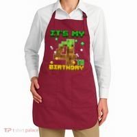 Birthday Boy It'S My 4th Birthday Gamer Pixel Number Apron thumb 2