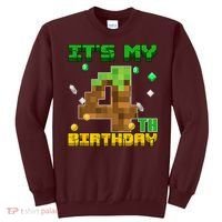 Birthday Boy It'S My 4th Birthday Gamer Pixel Number Sweatshirt thumb 0