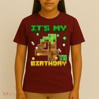 Birthday Boy It'S My 4th Birthday Gamer Pixel Number T-Shirt thumb 4