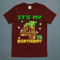 Birthday Boy It'S My 4th Birthday Gamer Pixel Number T-Shirt thumb 5