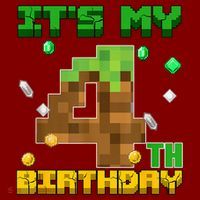 Birthday Boy It'S My 4th Birthday Gamer Pixel Number Hat thumb 2