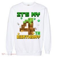 Birthday Boy It'S My 4th Birthday Gamer Pixel Number Garment-Dyed Sweatshirt thumb 0